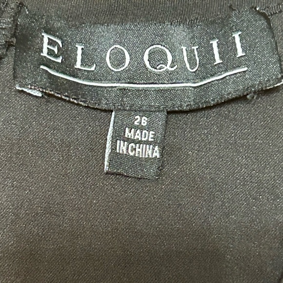 Eloquii Twist Front Long Sleeve Black Dress with Shoulder Pads Size:26 NWOT - Picture 3 of 4